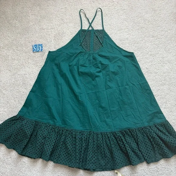 Free People New Women Green Backless Dress Sz S - Picture 2 of 10
